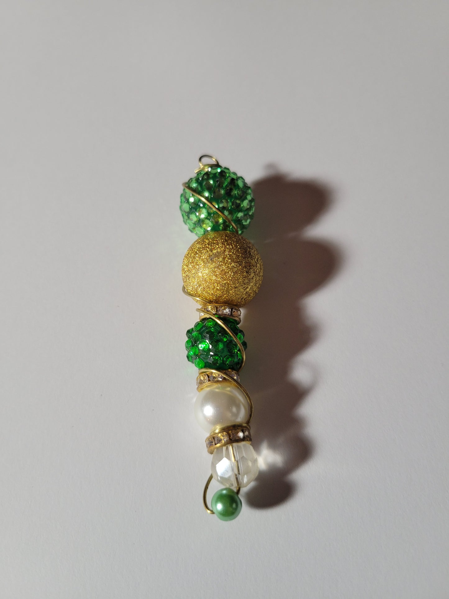 Emerald Beaded Ornament 0366