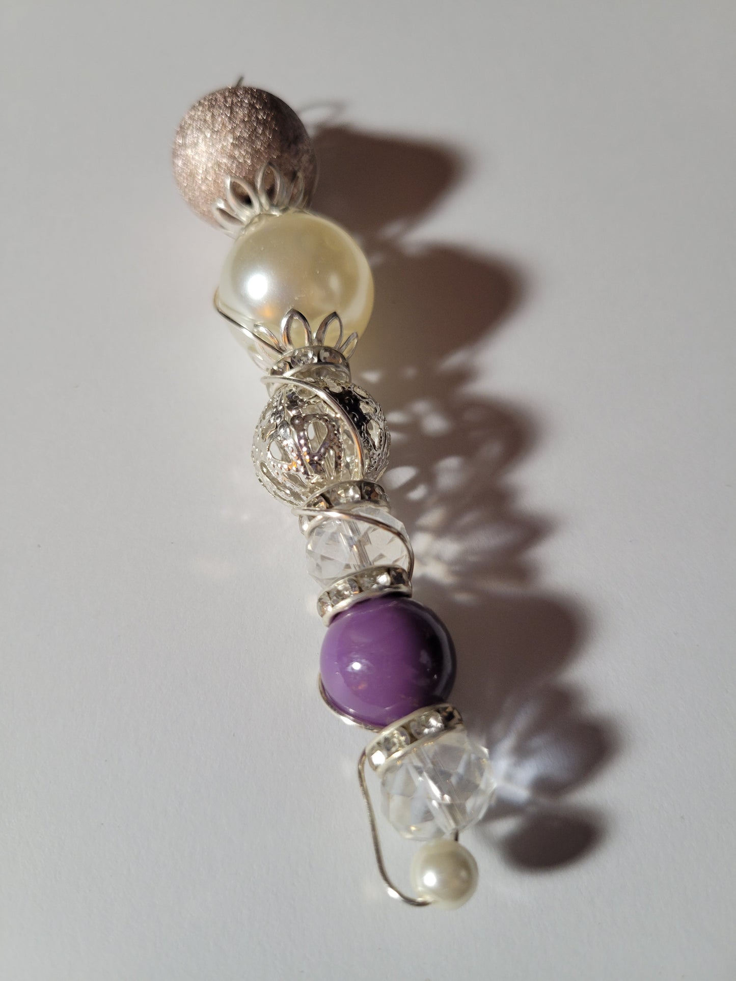 Lilac Beaded Ornament 0363