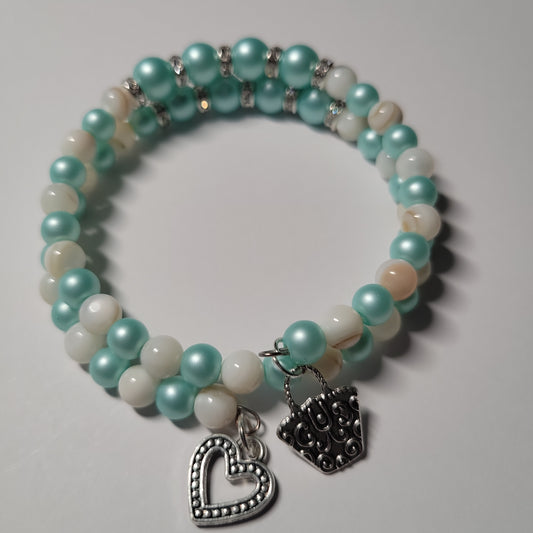 Pretty Blue Pearls Bracelet 0331
