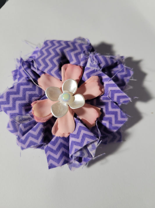 Purple Fabric Flower 0175