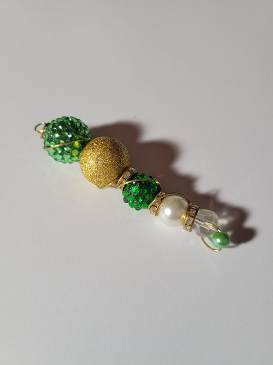 Emerald Beaded Ornament 0366