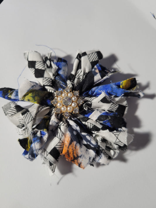 Blue Wonder Fabric Flower