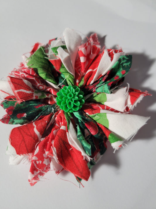 Holiday Fabric Flower 0189