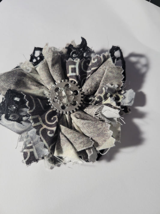 Steampunk Fabric Flower 0198