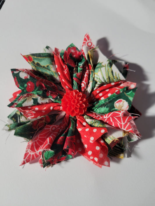 Holiday Fabric Flower 0193