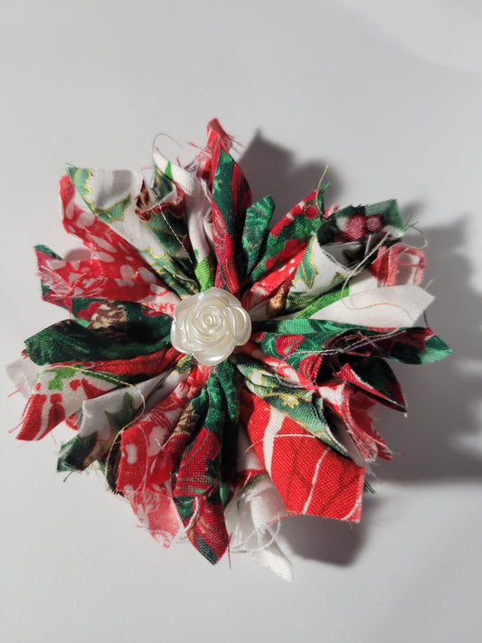 Christmas Fabric Flower 0188